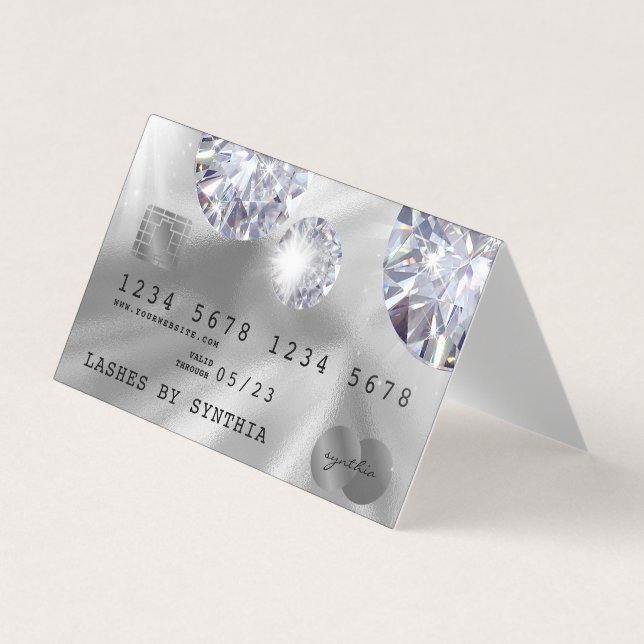 Credit Card Style Silver Diamond (Front)
