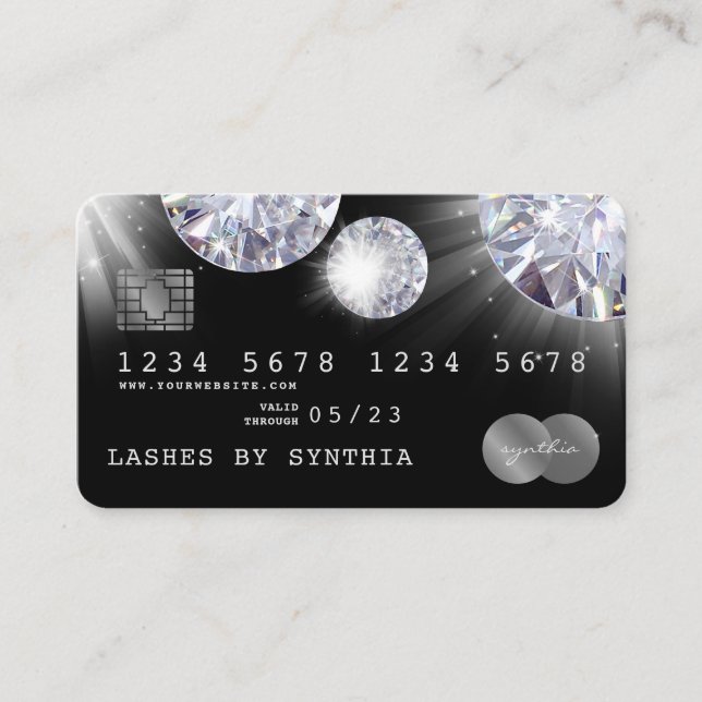 Credit Card Style Silver Diamond (Front)