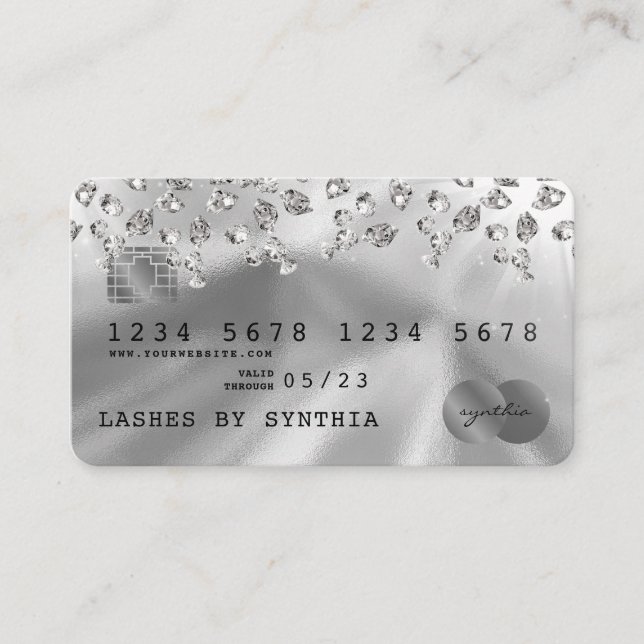 Credit Card Style Silver Diamond (Front)