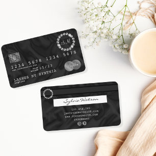 Credit Card Style Silver Diamond monogram