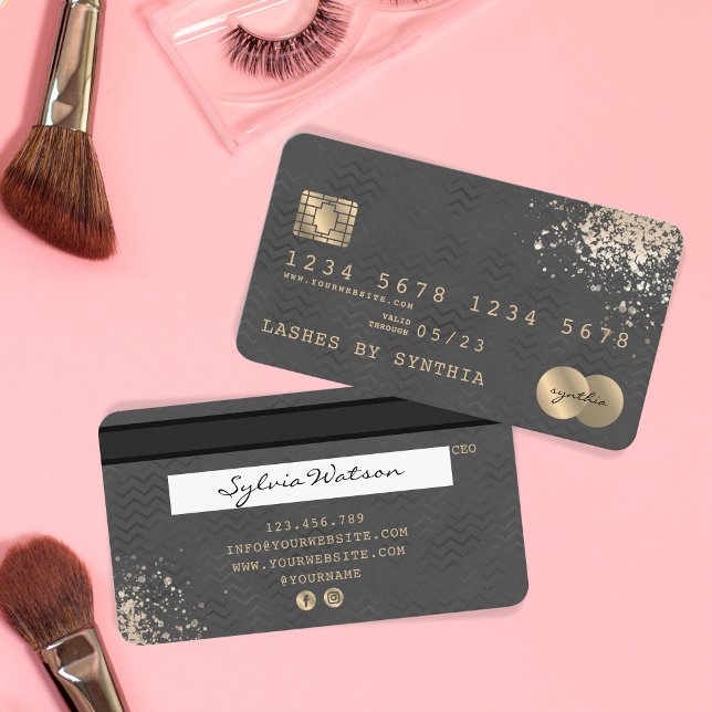 Credit Card Styled Black Black Chevron (Creator Uploaded)