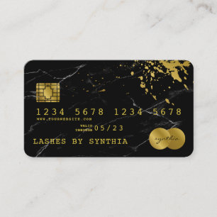 Credit Card Styled Black Marble  Gold
