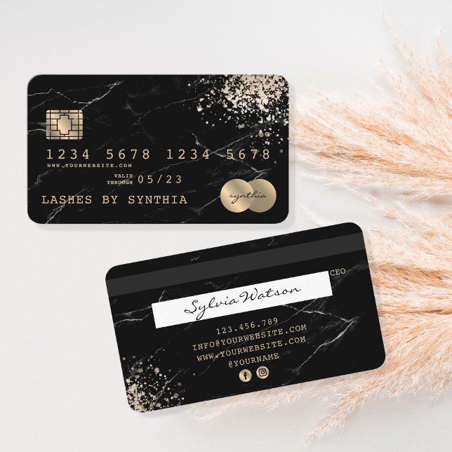 Credit Card Styled Black Marble  Gold (Creator Uploaded)