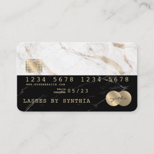Credit Card Styled Black Marble Gold
