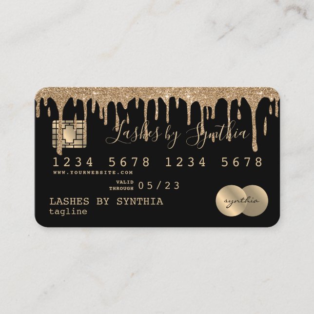 Credit Card Styled Dripping Gold add name (Front)