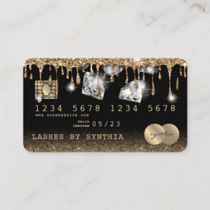 Credit Card Styled Dripping Gold Diamonds