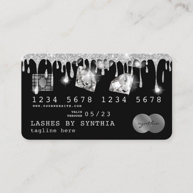 Credit Card Styled Dripping Gold Diamonds (Front)