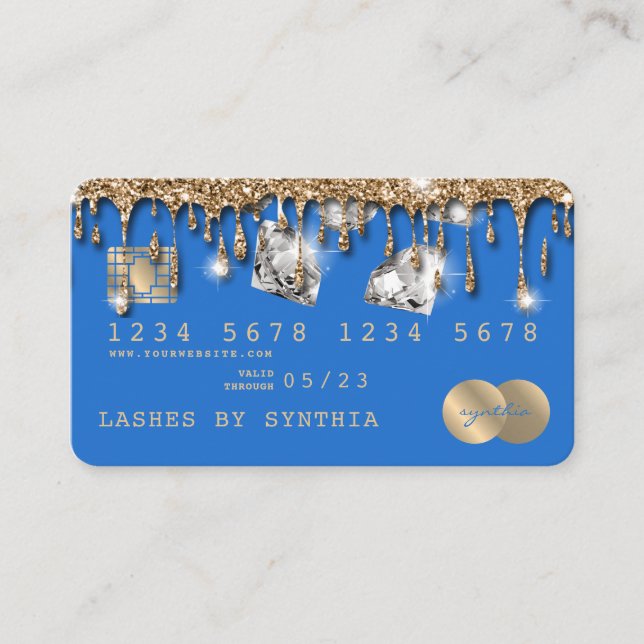 Credit Card Styled Dripping Gold Diamonds (Front)