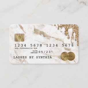 Credit Card Styled Dripping Gold Marble