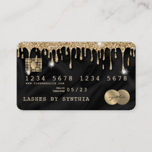 Credit Card Styled Dripping Gold Silk