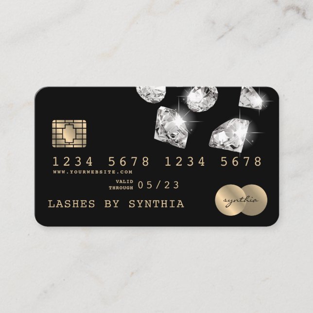 Credit Card Styled Gold Diamonds (Front)