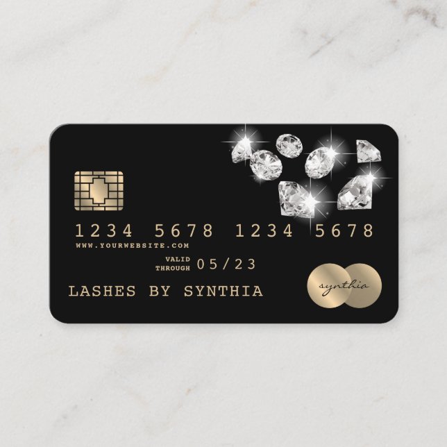 Credit Card Styled Gold Diamonds (Front)