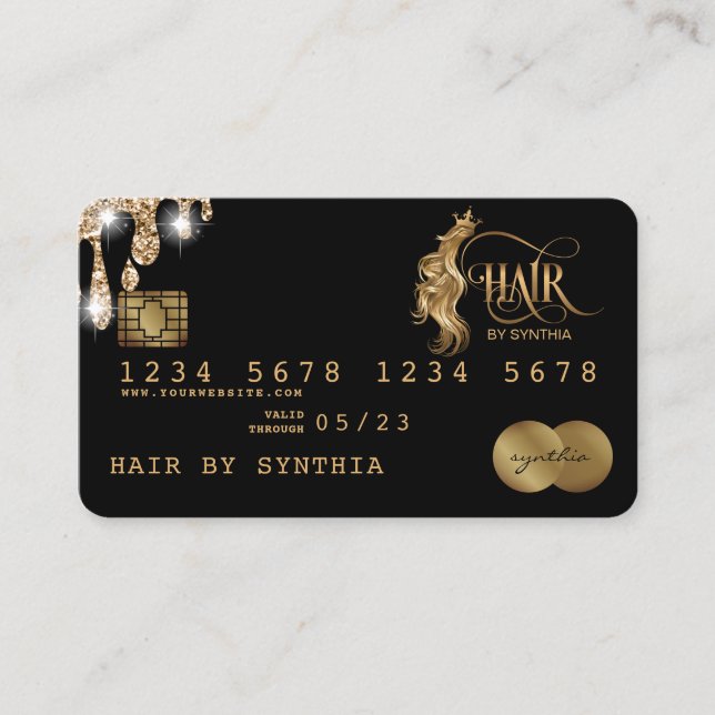 Credit Card Styled Gold Hair Stylist (Front)