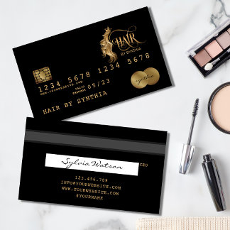 Credit Card Styled Gold Hair Stylist