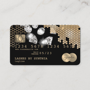 Credit Card Styled Gold Honeycomb Diamonds