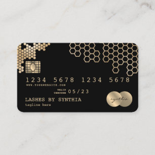 Credit Card Styled gold honeycomb feminine