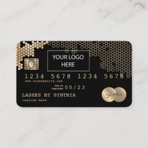 Credit Card Styled gold honeycomb feminine logo