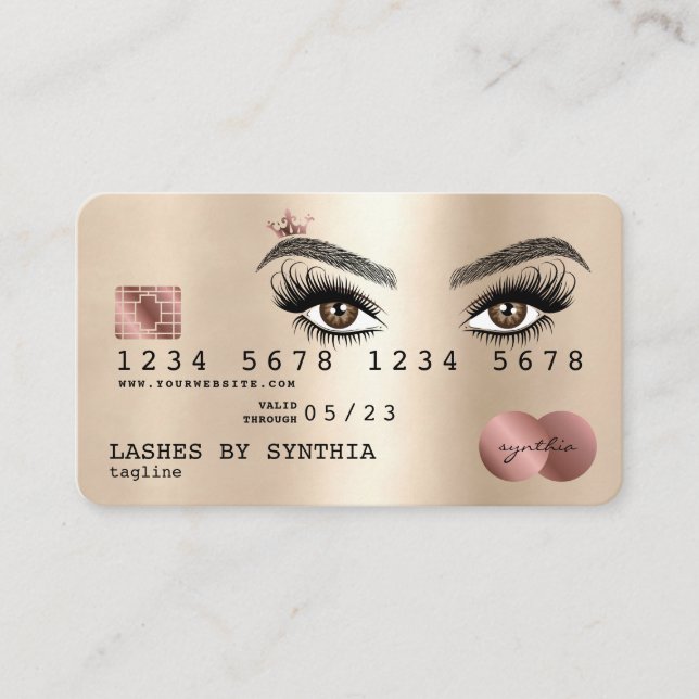 Credit Card Styled  Gold Long Lashes (Front)