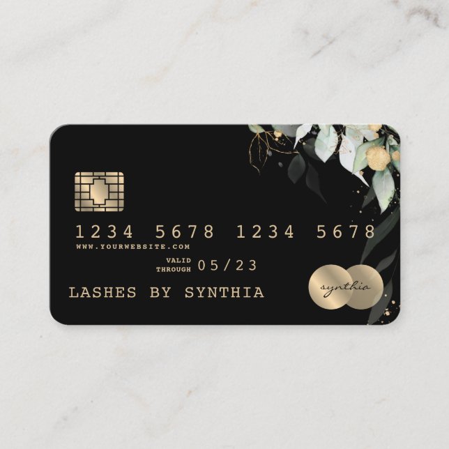 Credit Card Styled Greenery Floral (Front)