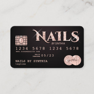 Credit Card Styled Nails technician nail art