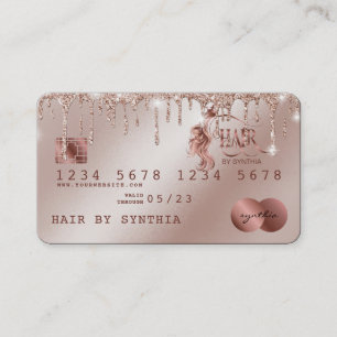 Credit Card Styled Rose Gold Drips Hair Stylist