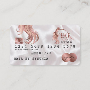 Credit Card Styled Rose Gold Hair Stylist