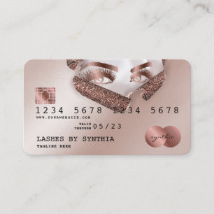 Credit Card Styled Rose Gold Long Lash thorn paper