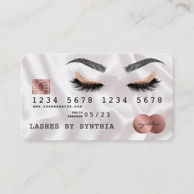Credit Card Styled Rose Gold Long Lashes (Front)