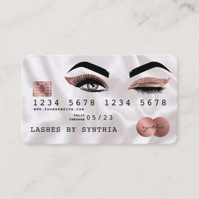 Credit Card Styled Rose Gold Long Lashes (Front)