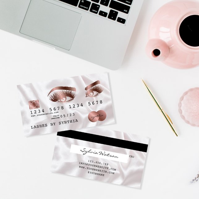 Credit Card Styled Rose Gold Long Lashes (Creator Uploaded)