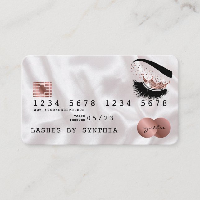 Credit Card Styled Rose Gold Long Lashes (Front)