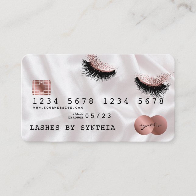 Credit Card Styled Rose Gold Long Lashes (Front)