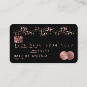 Credit Card Styled Rose Gold Ornate