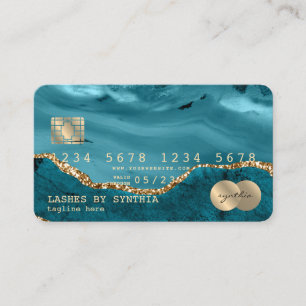 Credit Card Styled Teal Agate add logo