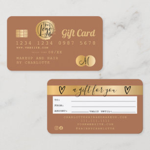 Credit card terracotta gold foil gift card