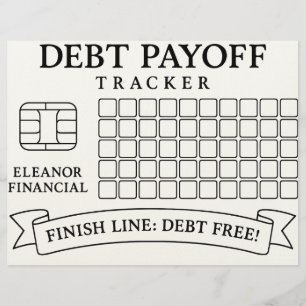 Credit Card Themed Debt Payoff Tracker Colour Shee Custom Letterhead