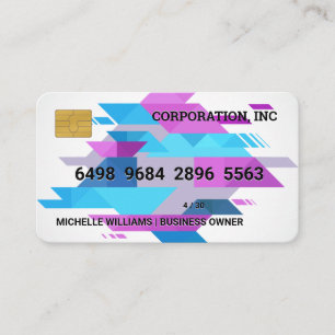 Credit Card   Triangles Colourful Abstract