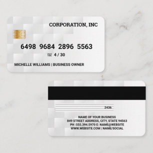 Credit Card   White Geometric Modern Pattern