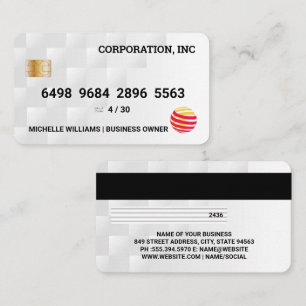 Credit Card   White Geometric Modern Pattern