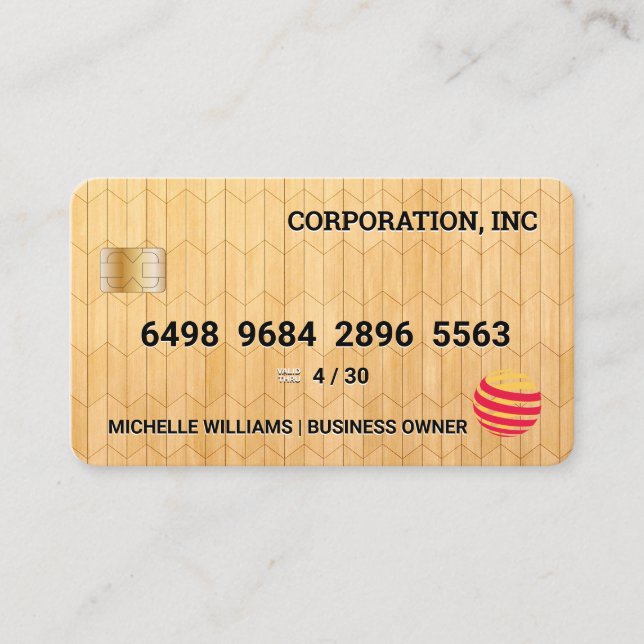 Credit Card | Wood Panel Modern Pattern (Front)
