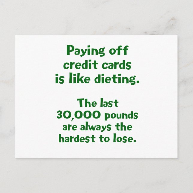 Credit Cards... Postcard (Front)