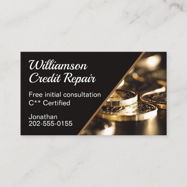 Credit Repair Financial Advisor Business Card (Front)