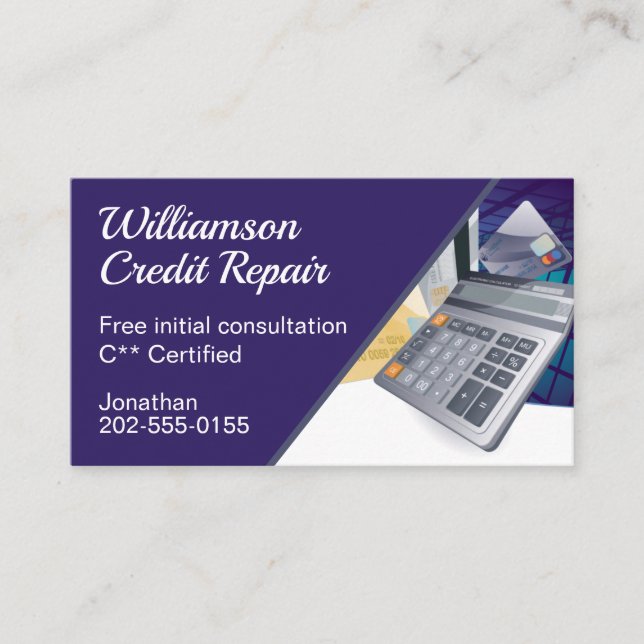 Credit Repair Financial Management Finance Business Card (Front)