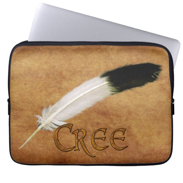 CREE Native American Feather Laptop Sleeve (Front)