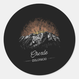 Creede Mountains Colorado Hiking Outdoors Vintage Classic Round Sticker