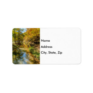 Creek Autumn Reflections Vertical Address Label