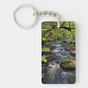 Creek flows through forest key ring
