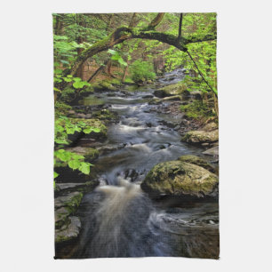 Creek flows through forest tea towel