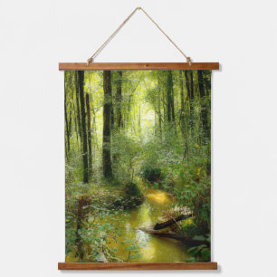 CREEK IN THE WOODS Wood Topped Wall Tapestry