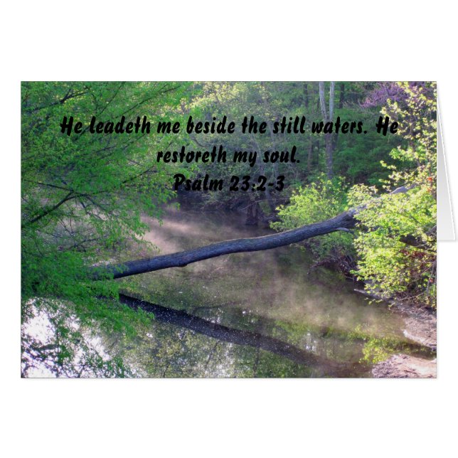 Creek on Misty Spring Morning Psalm 23 (Front Horizontal)